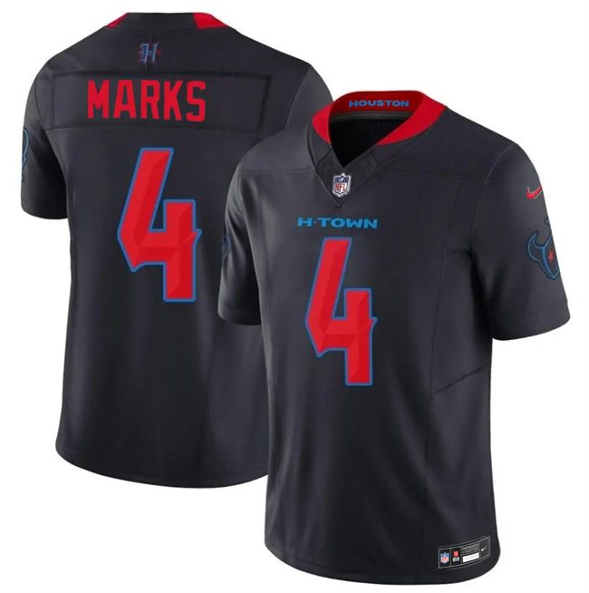 Men's Navy Houston Texans #4 Woody Marks 2026 F.U.S.E. Vapor Limited Stitched Football Jersey